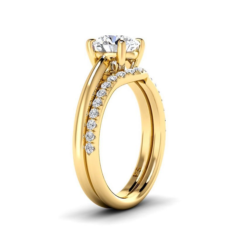 0.75-3.25 CT Round Cut Lab Grown Diamonds - Bridal Set - Primestyle.com