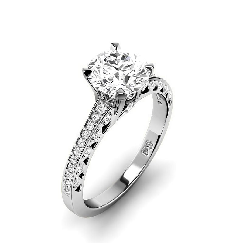 0.75-3.25 CT Round Cut Lab Grown Diamonds - Engagement Ring