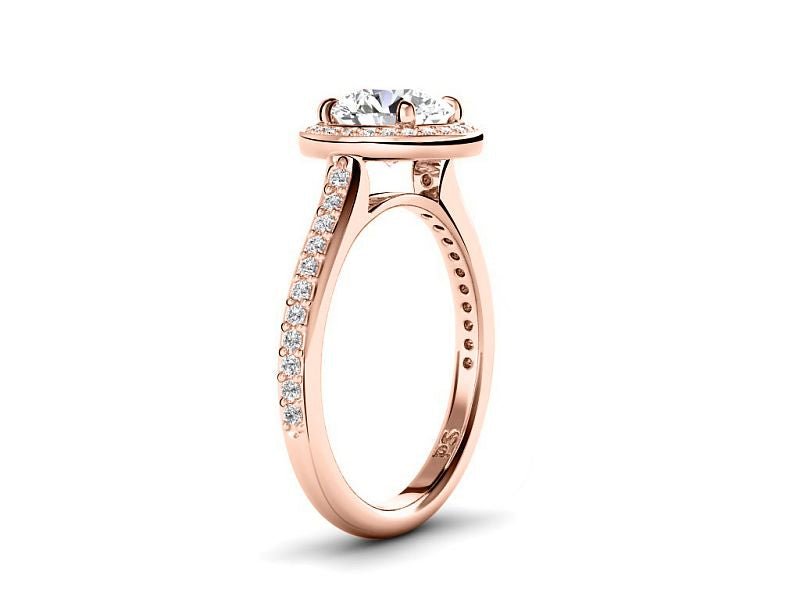 0.75-3.25 CT Round Cut Lab Grown Diamonds - Halo Ring - Primestyle.com