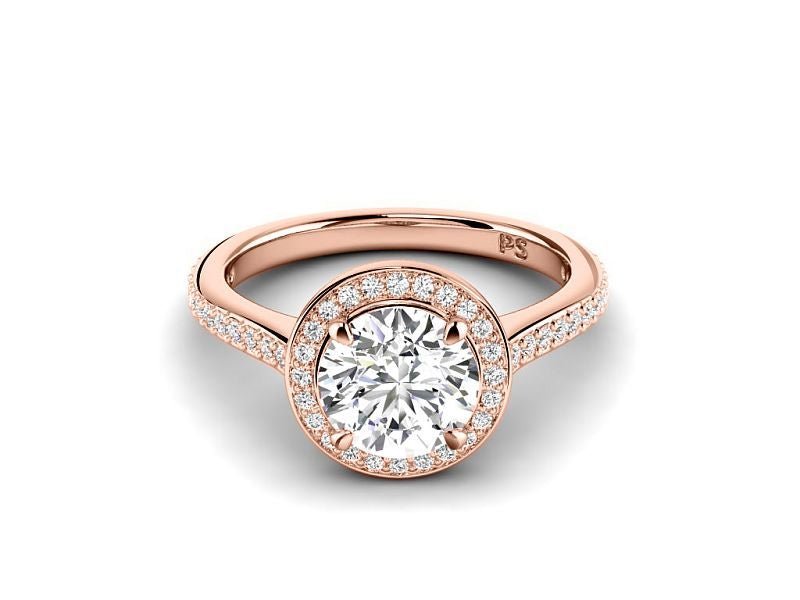 0.75-6.25 CT Round Cut Diamonds - Halo Rings