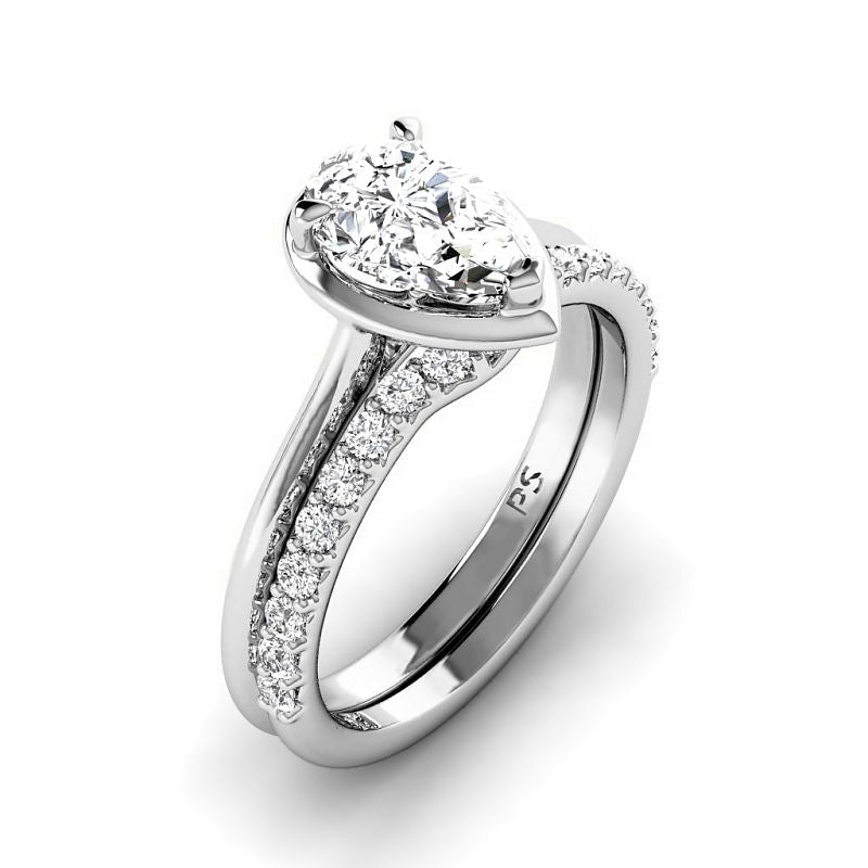 0.75-6.25 CT Pear & Round Cut Diamonds - Bridal Set