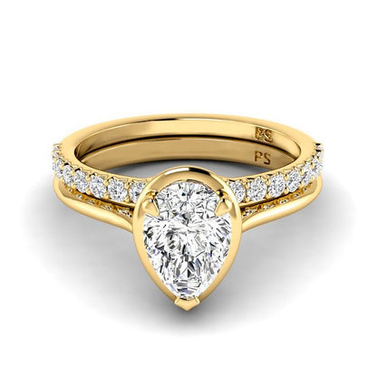 0.75-3.25 CT Round &amp; Pear Cut Lab Grown Diamonds - Bridal Set - Primestyle.com
