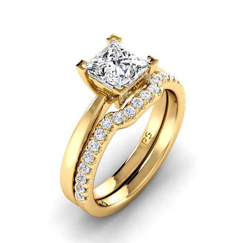 0.75 - 6.25 CT Princess & Round Cut Diamonds - Bridal Set - Primestyle.com