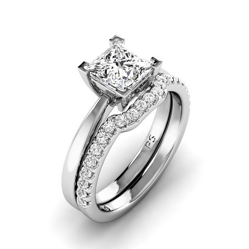 0.75-6.25 CT Princess & Round Cut Diamonds - Bridal Set