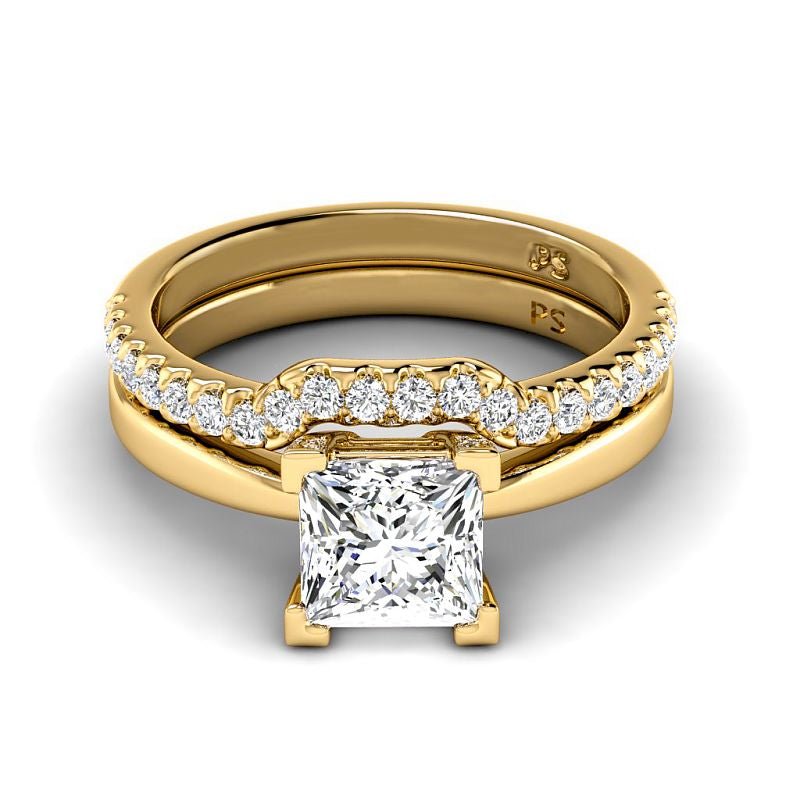 0.75-3.25 CT Round & Princess Cut Lab Grown Diamonds - Bridal Set - Primestyle.com