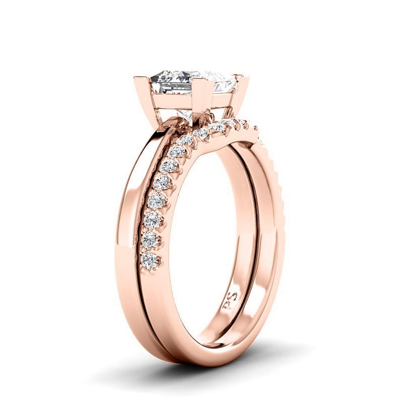 0.75-3.25 CT Round & Princess Cut Lab Grown Diamonds - Bridal Set - Primestyle.com