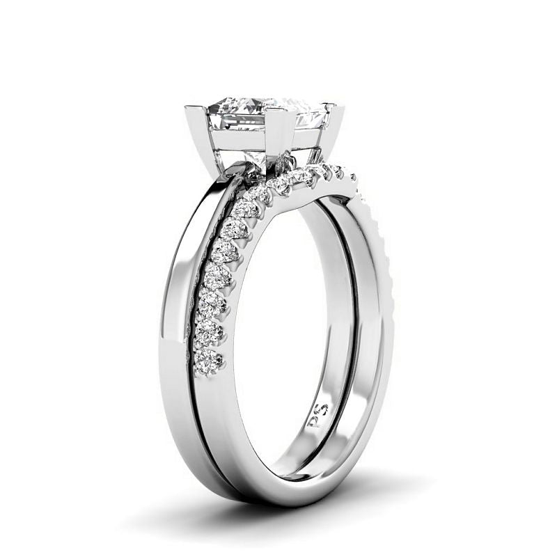 0.75-3.25 CT Round & Princess Cut Lab Grown Diamonds - Bridal Set - Primestyle.com