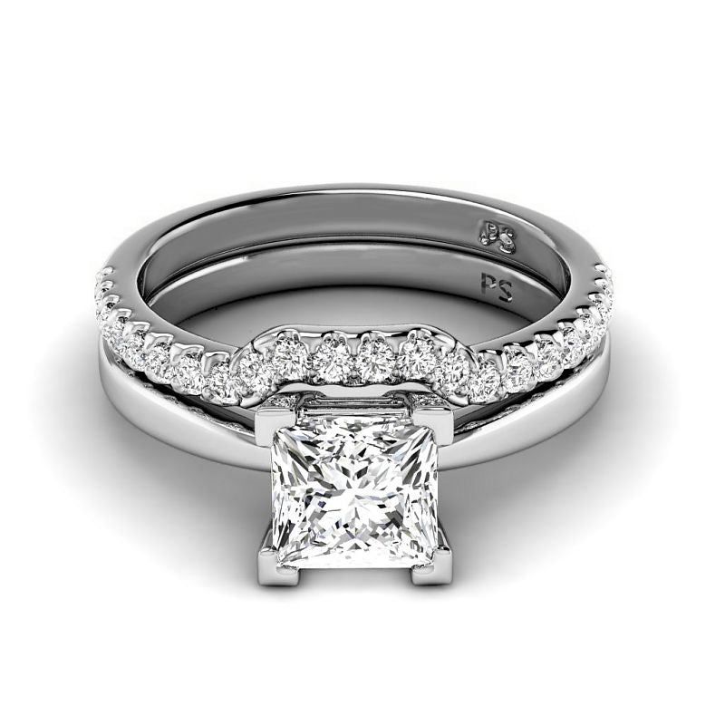 0.75-3.25 CT Round & Princess Cut Lab Grown Diamonds - Bridal Set - Primestyle.com