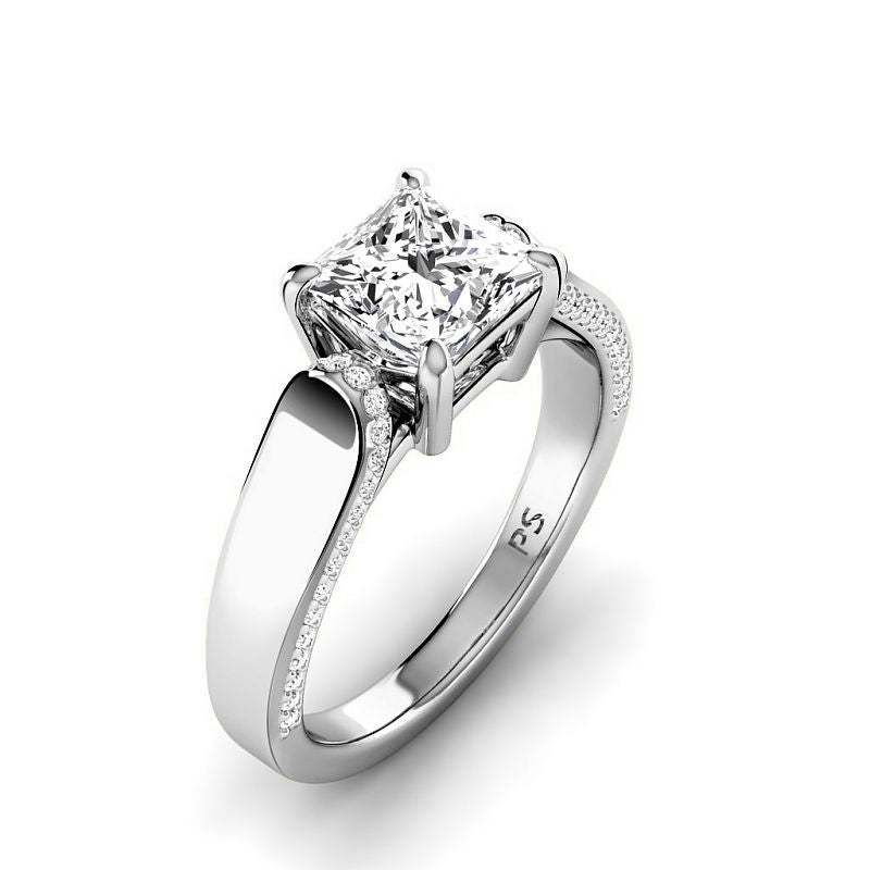 0.75-6.25 CT Princess & Round Cut Diamonds - Engagement Ring