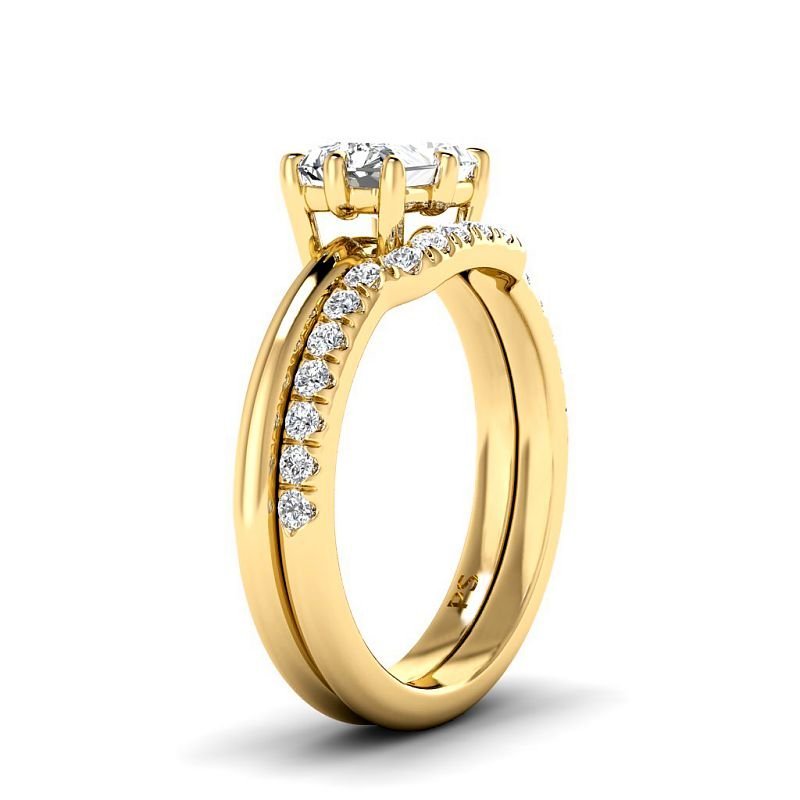 0.75 - 6.25 CT Radiant & Round Cut Diamonds - Bridal Set - Primestyle.com