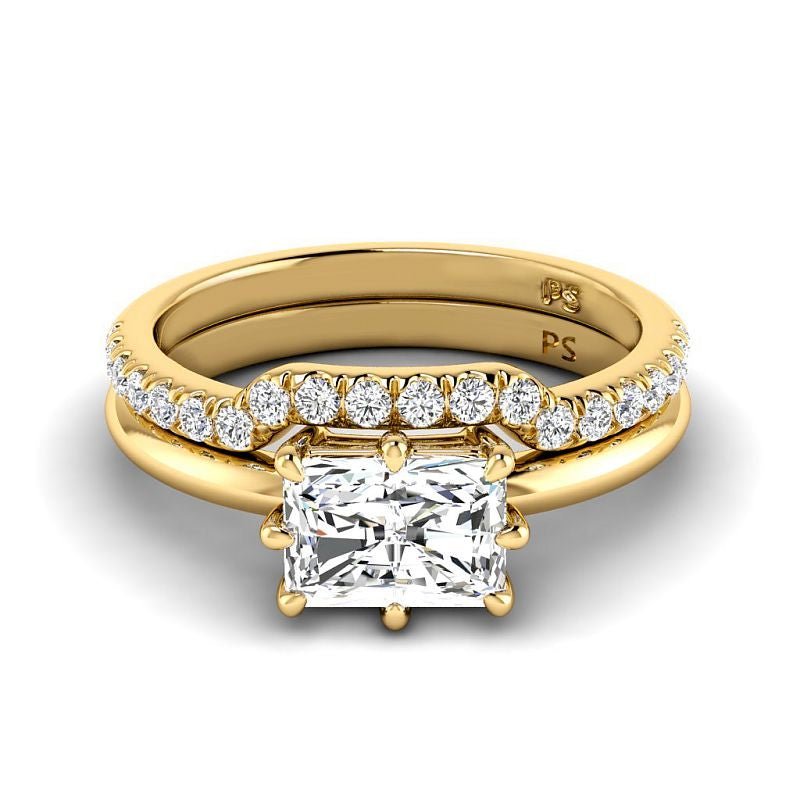 0.75 - 6.25 CT Radiant & Round Cut Diamonds - Bridal Set - Primestyle.com