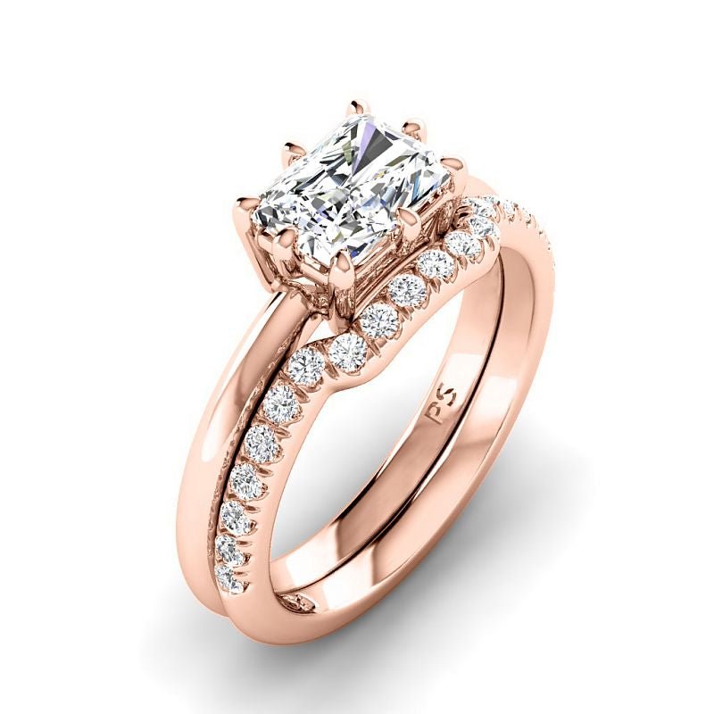 0.75-3.25 CT Round & Radiant Cut Lab Grown Diamonds - Bridal Set - Primestyle.com