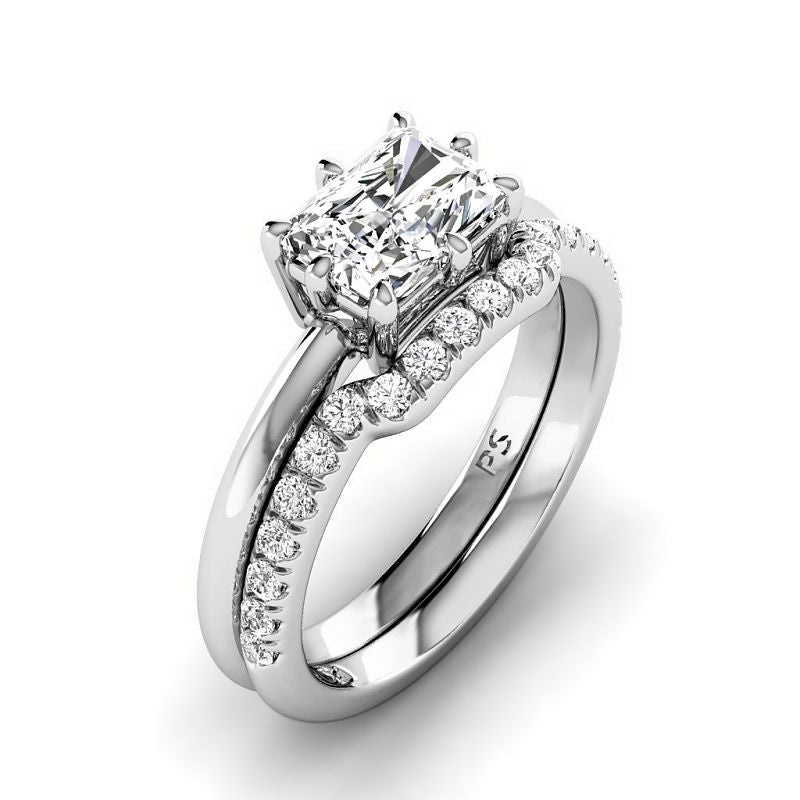 0.75-3.25 CT Round & Radiant Cut Lab Grown Diamonds - Bridal Set - Primestyle.com