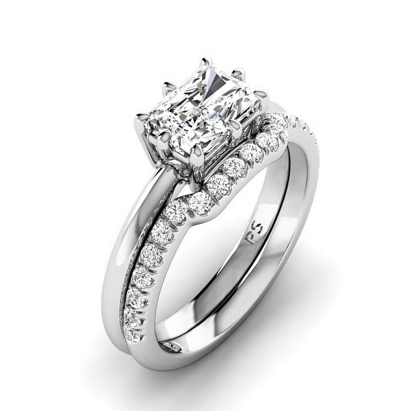 0.75-3.25 CT Round &amp; Radiant Cut Lab Grown Diamonds - Bridal Set - Primestyle.com
