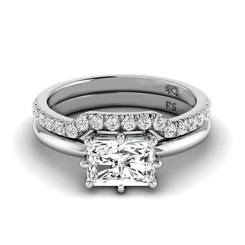 0.75-3.25 CT Round & Radiant Cut Lab Grown Diamonds - Bridal Set - Primestyle.com
