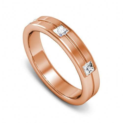 0.75 CT Princess Cut Diamonds - Mens Wedding Band - Primestyle.com