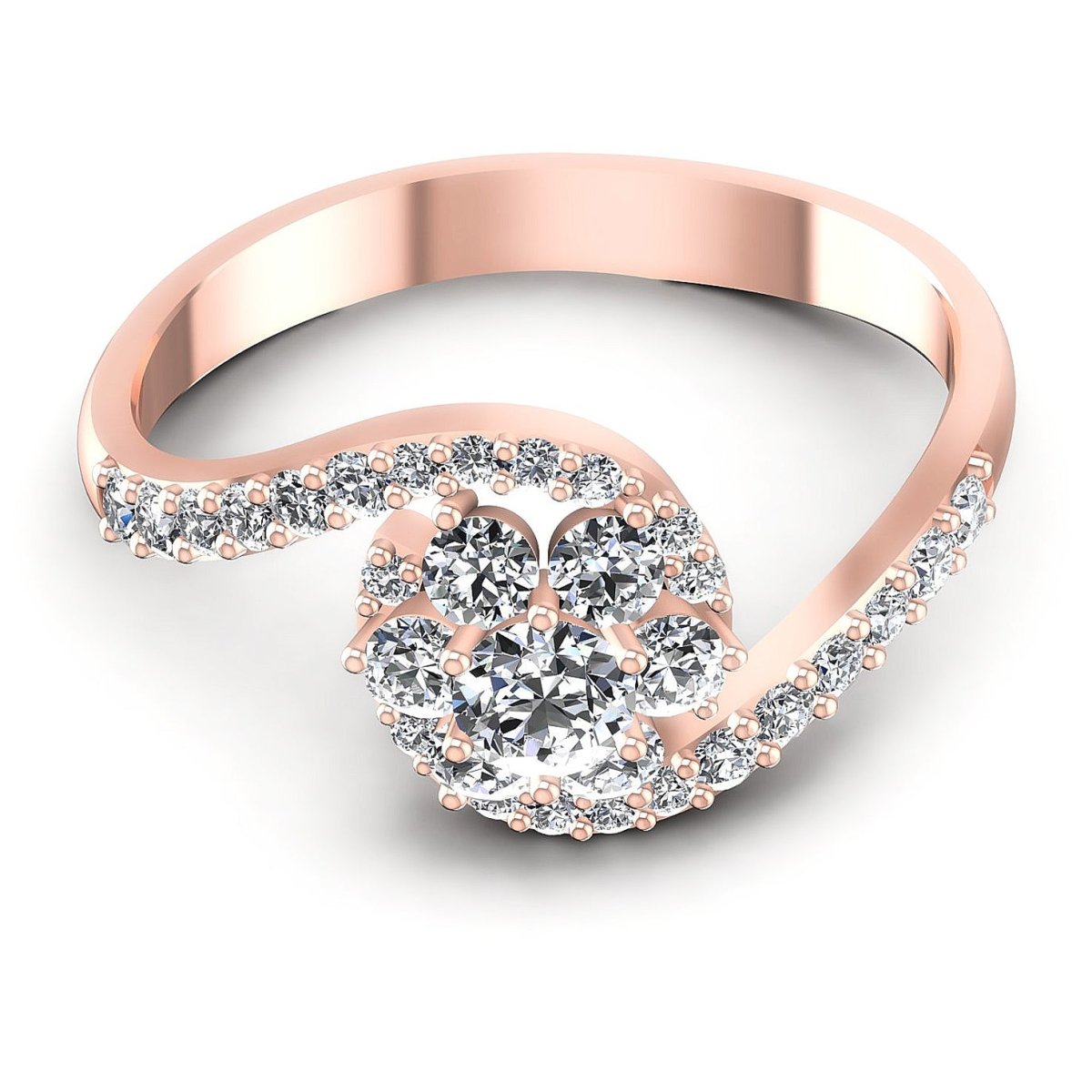 0.75 CT Round Cut Natural Diamonds - Fashion Rings