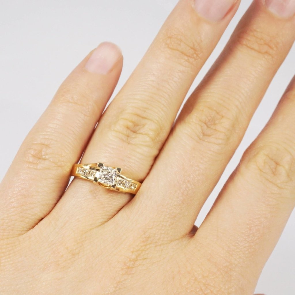 0.80 - 1.95 CT Princess Cut Natural Diamonds - Engagement Ring - Primestyle.com