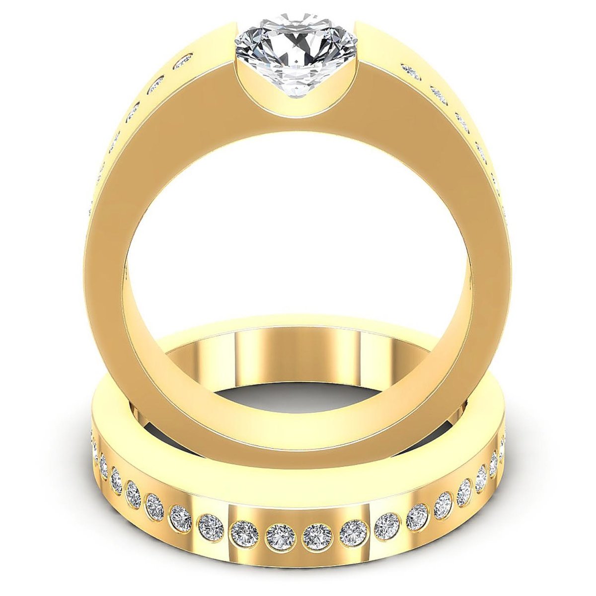 0.80-1.95 CT Round Cut Diamonds - Bridal Set - Primestyle.com