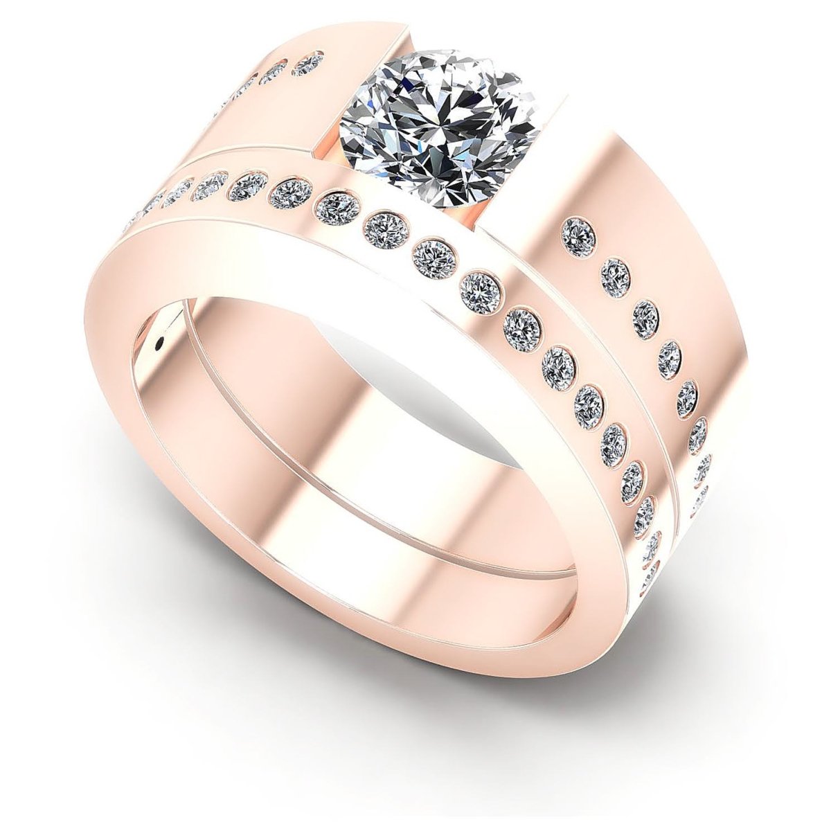 0.80-1.95 CT Round Cut Diamonds - Bridal Set - Primestyle.com