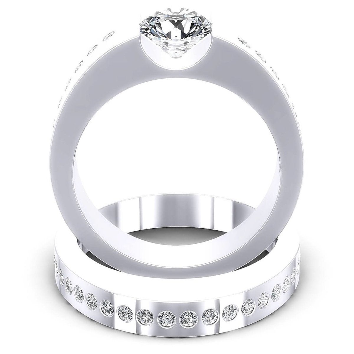 0.80-1.95 CT Round Cut Diamonds - Bridal Set - Primestyle.com