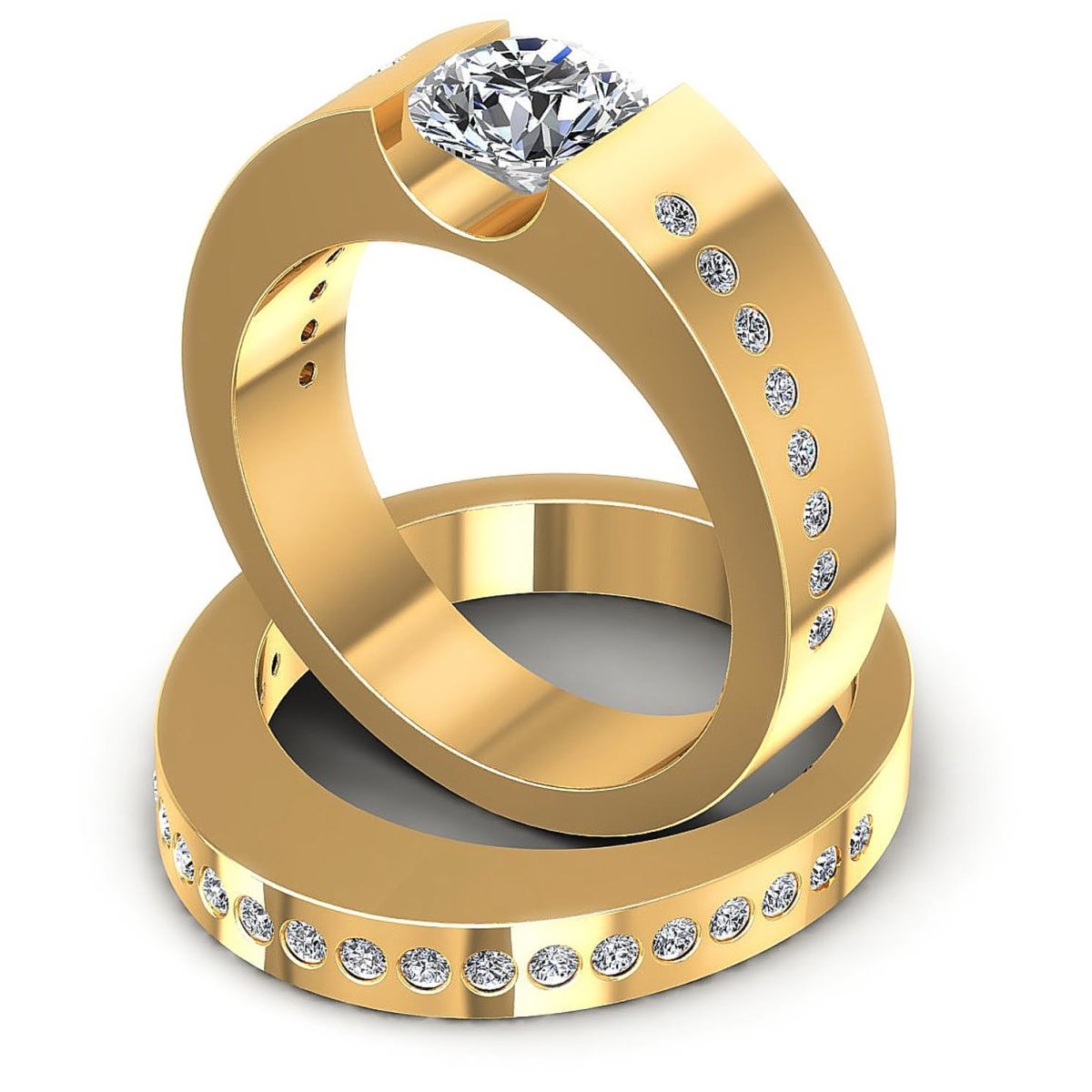 0.80-1.95 CT Round Cut Diamonds - Bridal Set - Primestyle.com