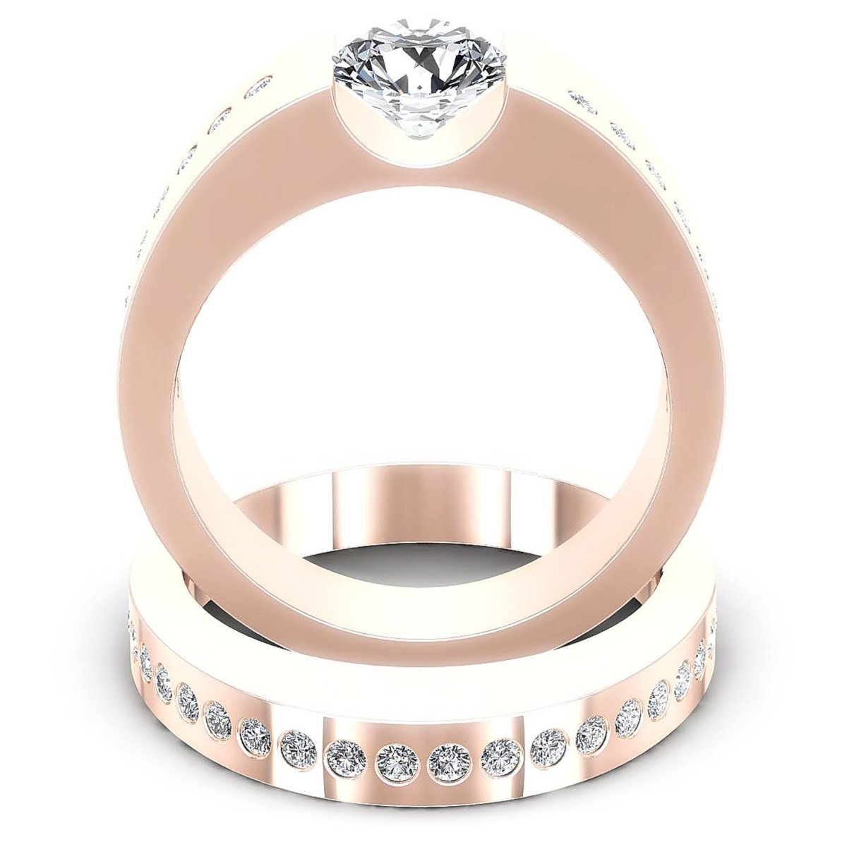 0.80-1.95 CT Round Cut Diamonds - Bridal Set - Primestyle.com
