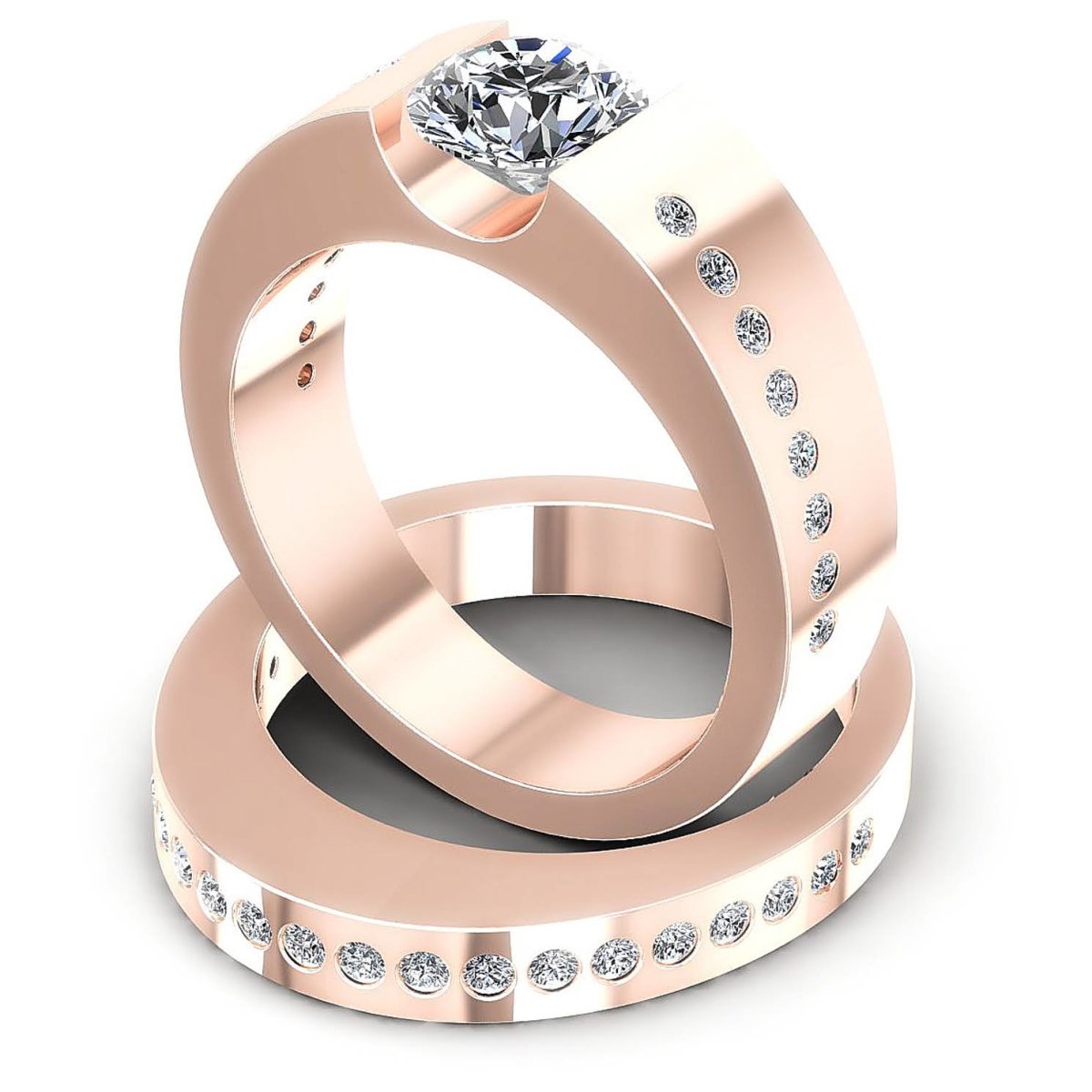 0.80-1.95 CT Round Cut Diamonds - Bridal Set - Primestyle.com