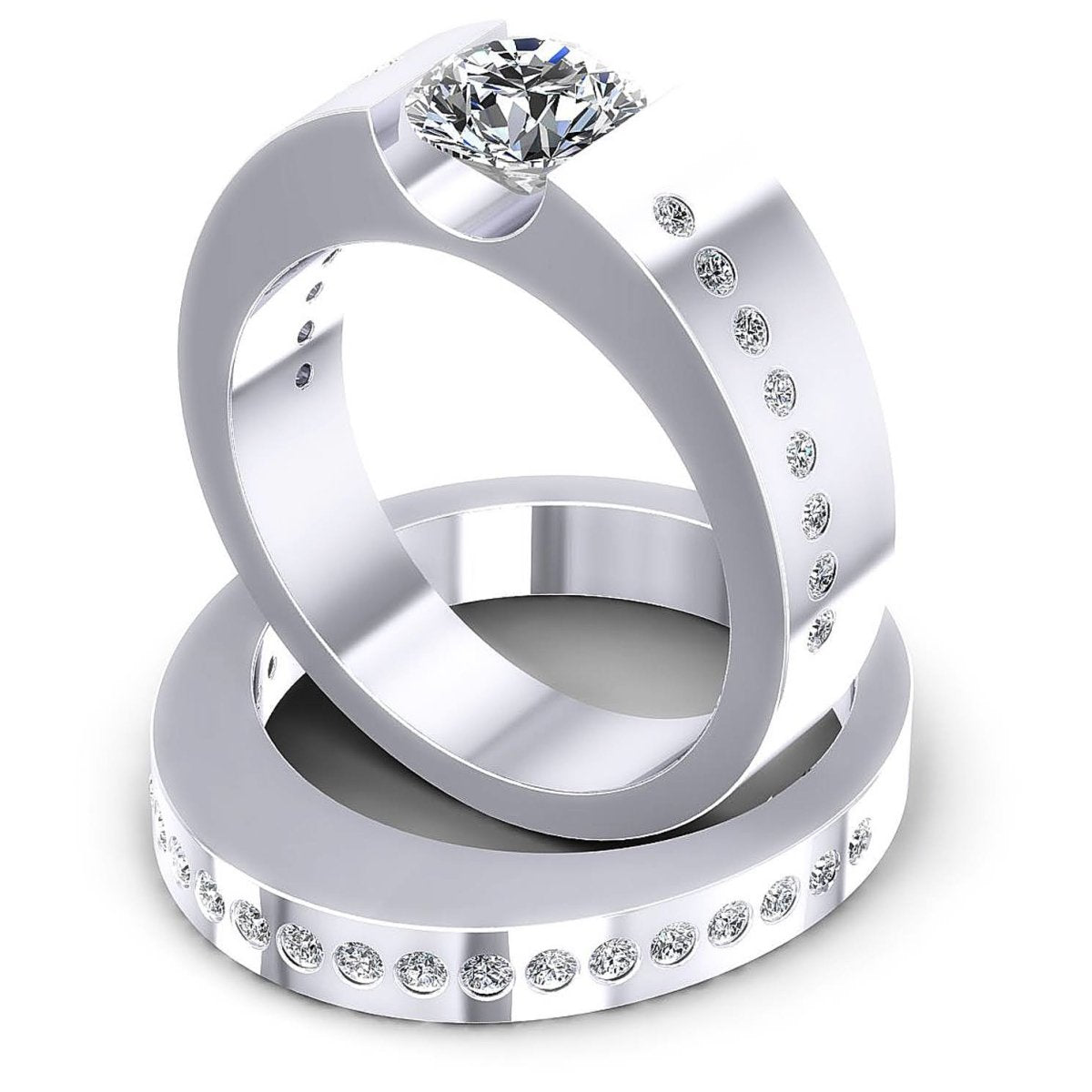 0.80-1.95 CT Round Cut Diamonds - Bridal Set - Primestyle.com