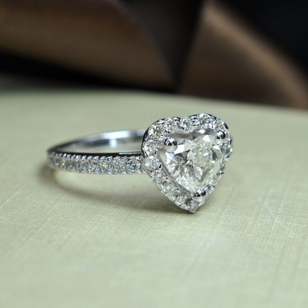 0.80 - 1.95 CT Heart & Round Cut Natural Diamonds - Engagement Ring - Primestyle.com