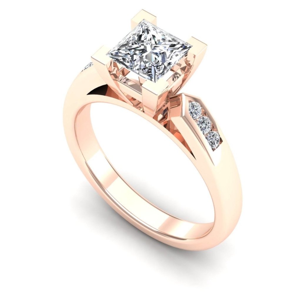 0.80-1.95 CT Princess & Round Cut Natural Diamonds - Trio Rings