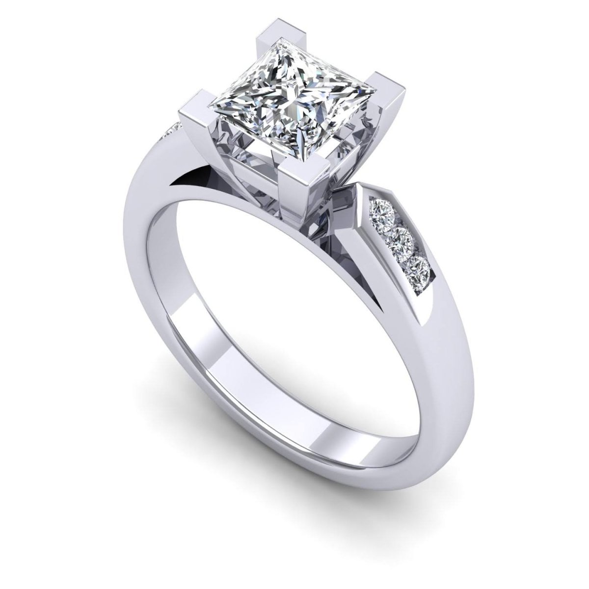 0.80-1.95 CT Round & Princess Cut Diamonds - Trio Ring - Primestyle.com
