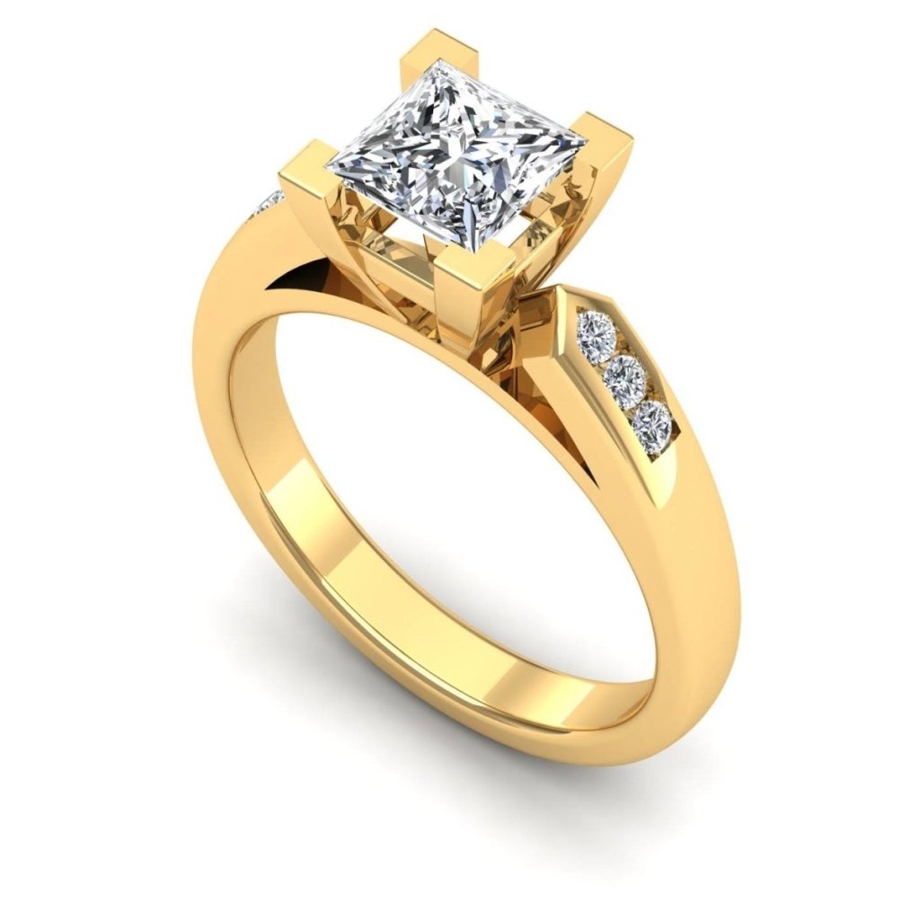 0.80-1.95 CT Princess & Round Cut Natural Diamonds - Trio Rings