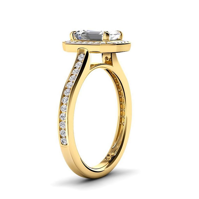 0.80-3.30 CT Round & Emerald Cut Lab Grown Diamonds - Halo Ring - Primestyle.com