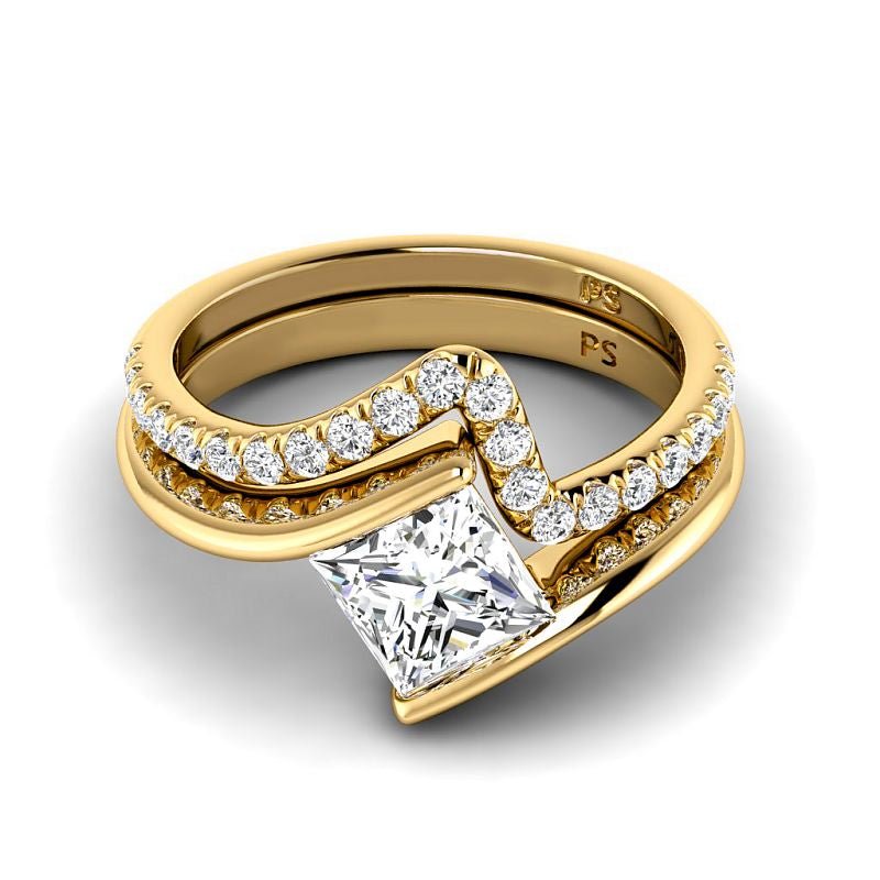 0.80-3.30 CT Round & Princess Cut Lab Grown Diamonds - Bridal Set - Primestyle.com