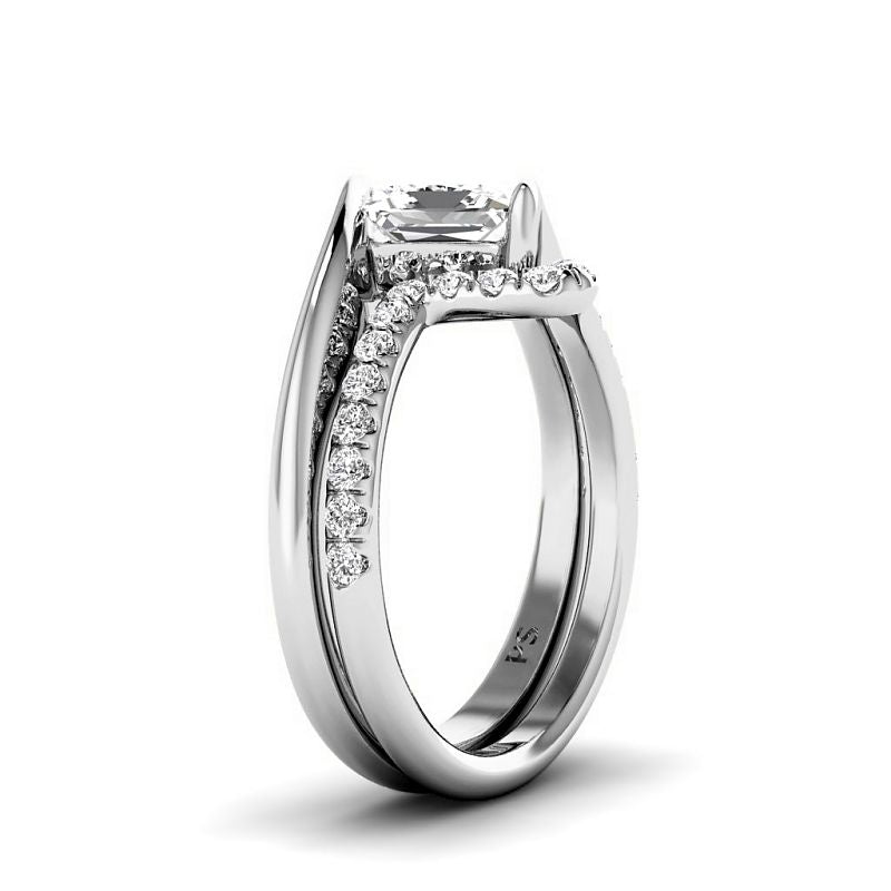 0.80-3.30 CT Round & Princess Cut Lab Grown Diamonds - Bridal Set - Primestyle.com