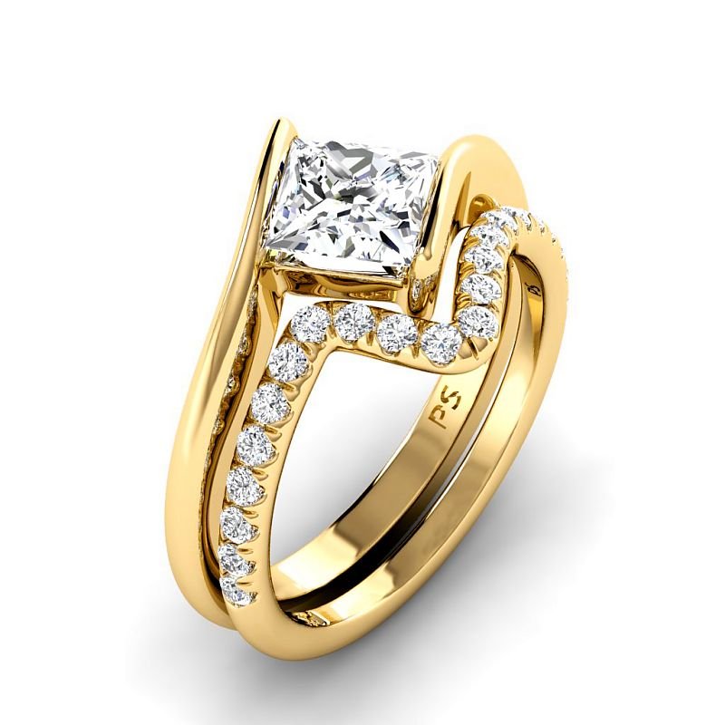 0.80-3.30 CT Round & Princess Cut Lab Grown Diamonds - Bridal Set - Primestyle.com