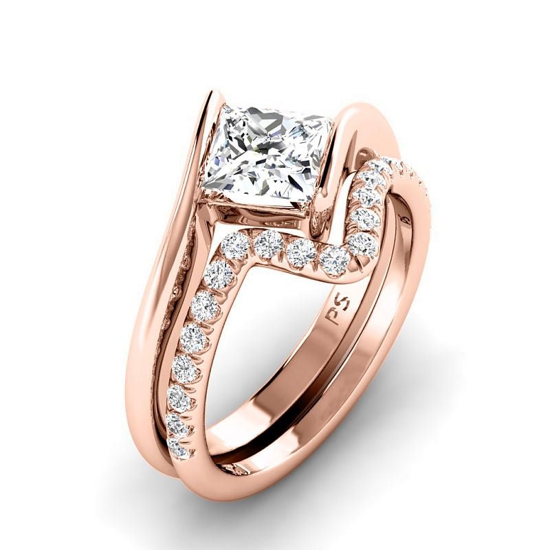 0.80-3.30 CT Round & Princess Cut Lab Grown Diamonds - Bridal Set - Primestyle.com