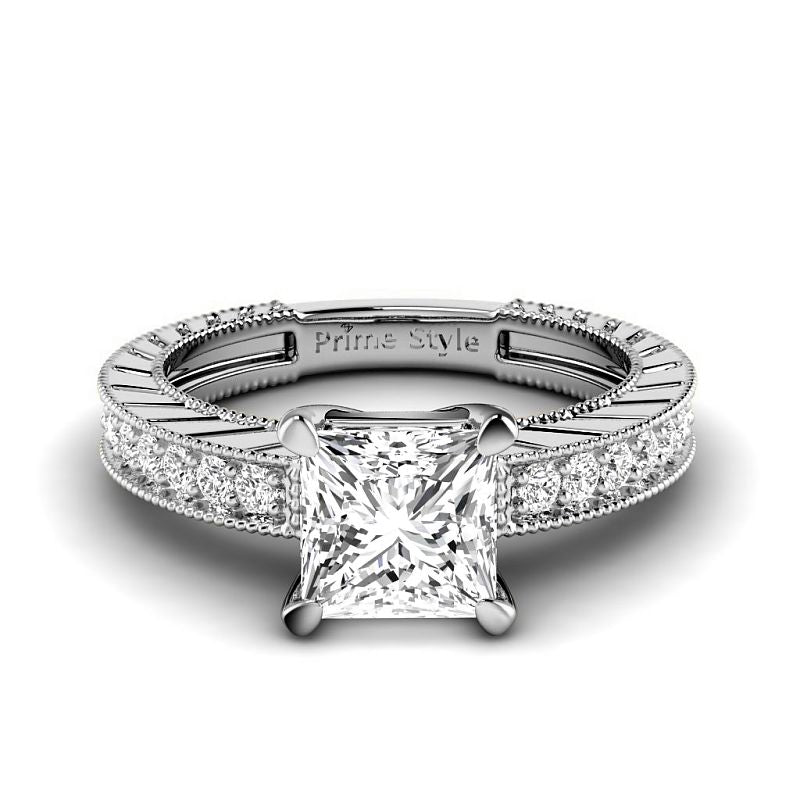0.80-6.30 CT Princess & Round Cut Lab Grown Diamonds - Engagement Ring