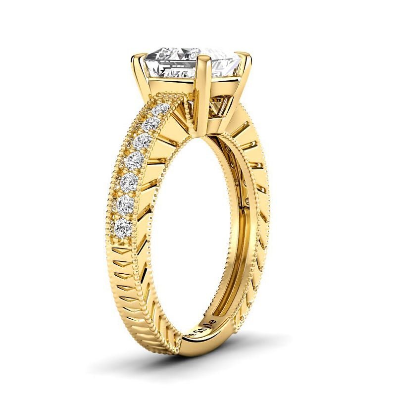 0.80-6.30 CT Princess & Round Cut Lab Grown Diamonds - Engagement Ring