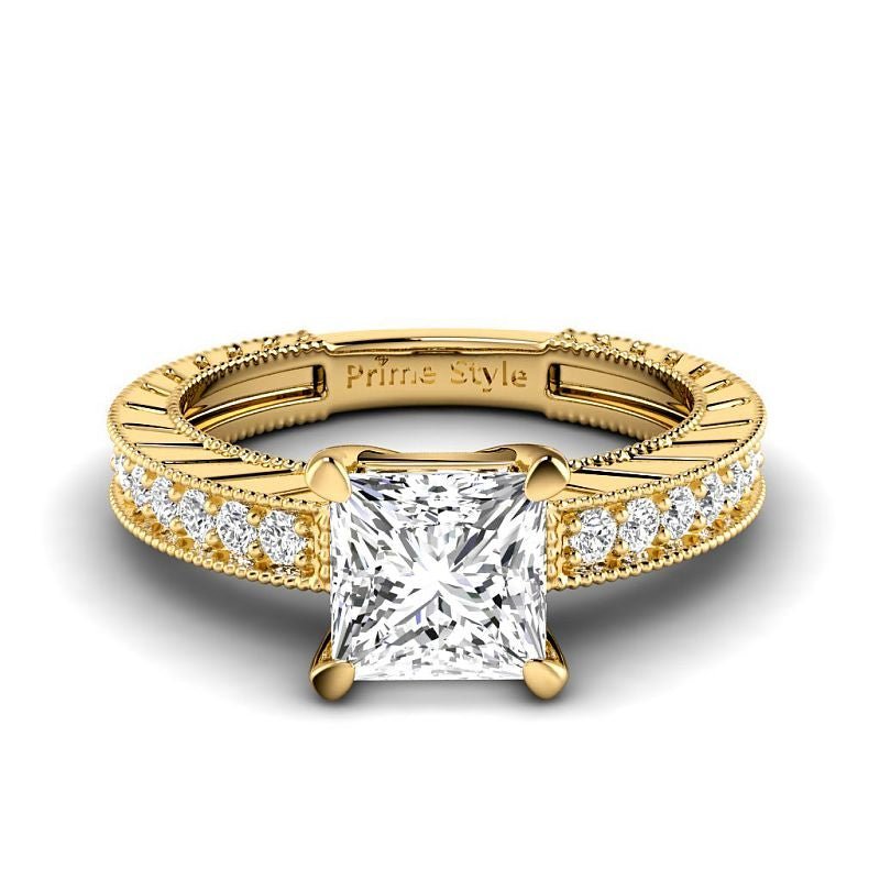 0.80-6.30 CT Princess & Round Cut Lab Grown Diamonds - Engagement Ring