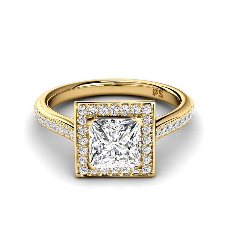0.80 - 3.30 CT Round & Princess Cut Lab Grown Diamonds - Halo Ring - Primestyle.com