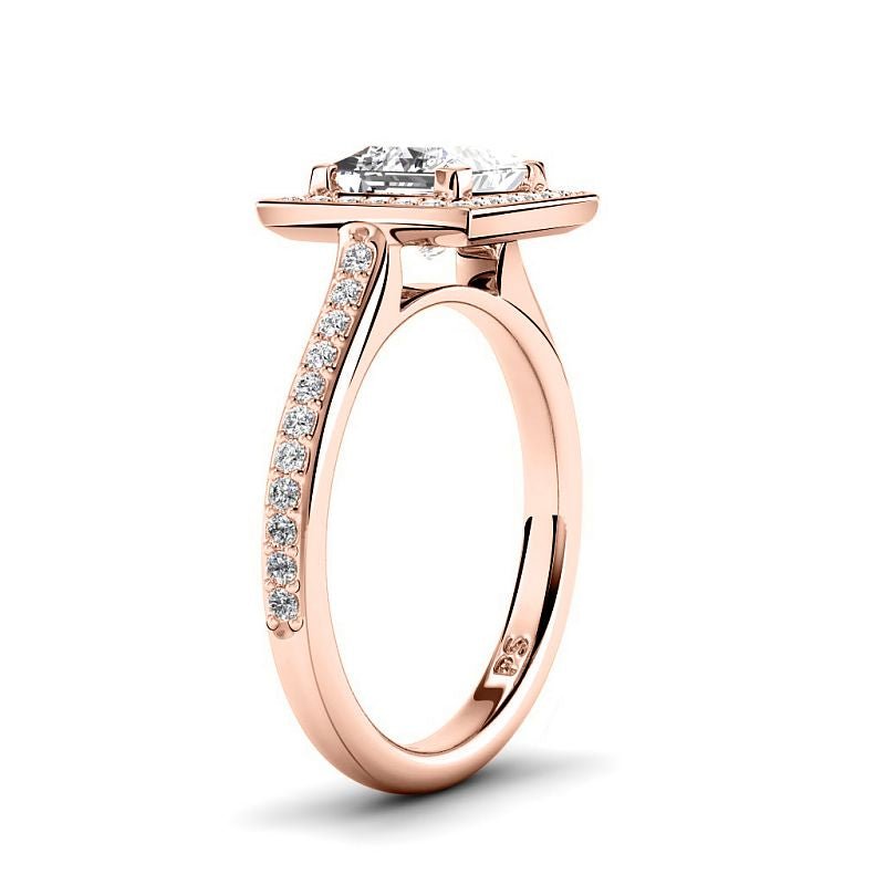 0.80-3.30 CT Round & Princess Cut Lab Grown Diamonds - Halo Ring - Primestyle.com