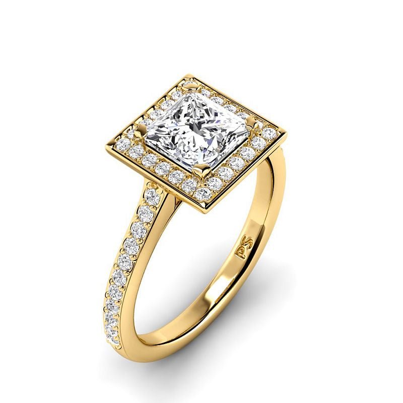 0.80-3.30 CT Round & Princess Cut Lab Grown Diamonds - Halo Ring - Primestyle.com