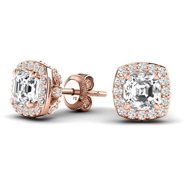 0.80-5.20 CT Round & Ascher Cut Lab Grown Diamonds - Stud Earrings - Primestyle.com
