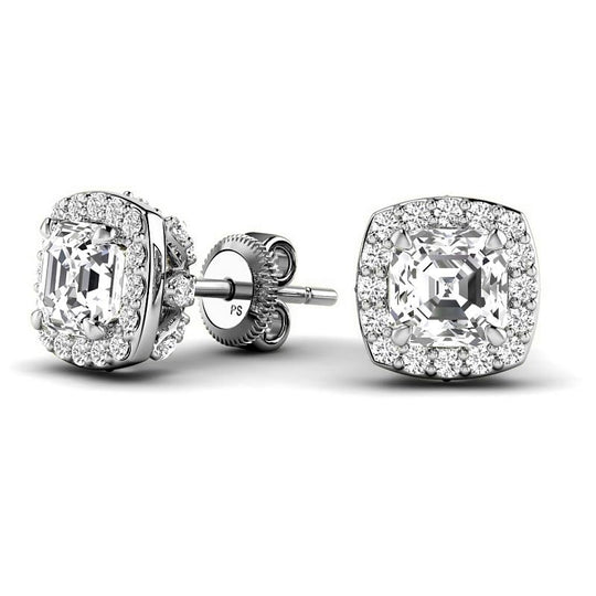 0.80-5.20 CT Round & Ascher Cut Lab Grown Diamonds - Stud Earrings