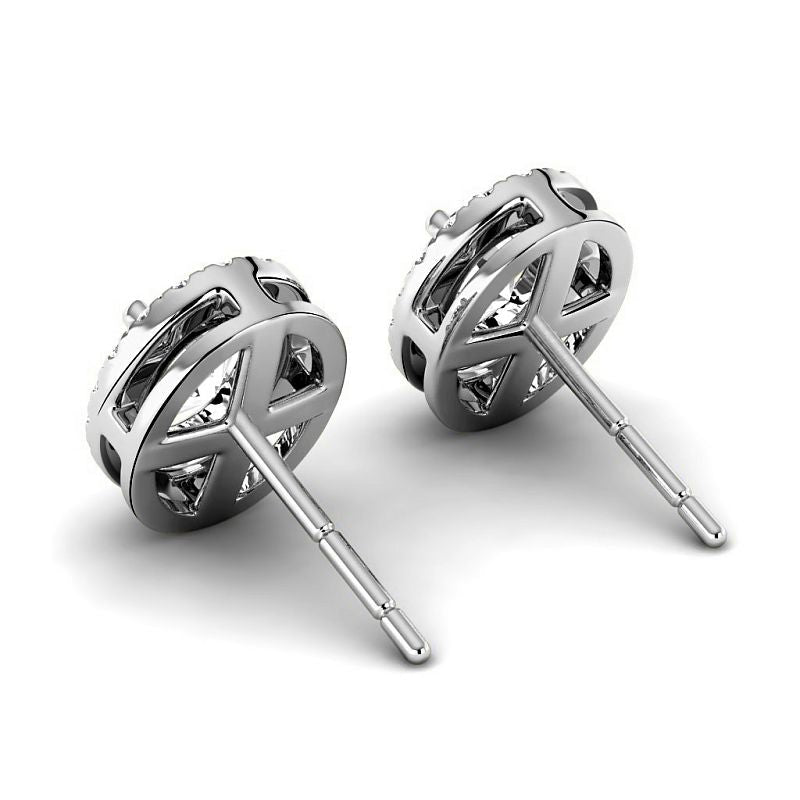 0.80-5.20 CT Oval & Round Cut Diamonds - Stud Earrings