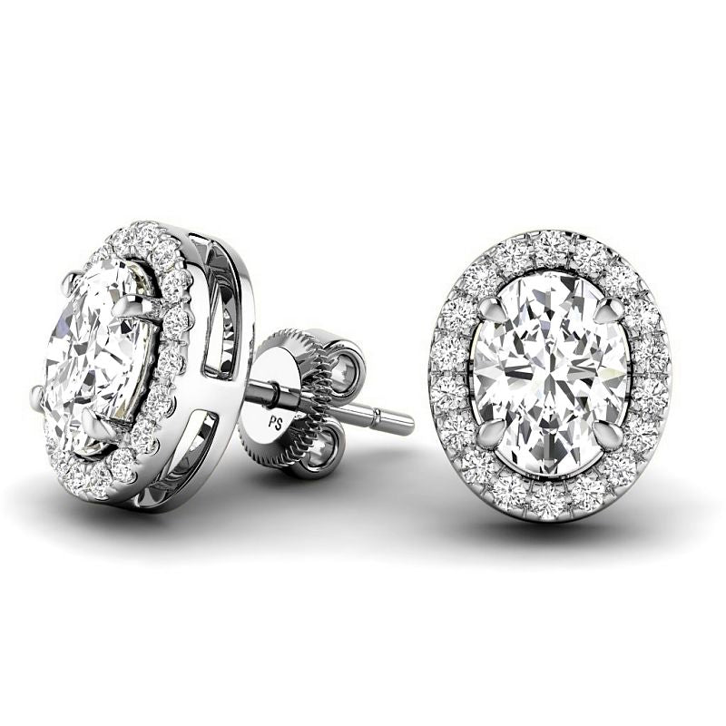 0.80-5.20 CT Oval & Round Cut Diamonds - Stud Earrings