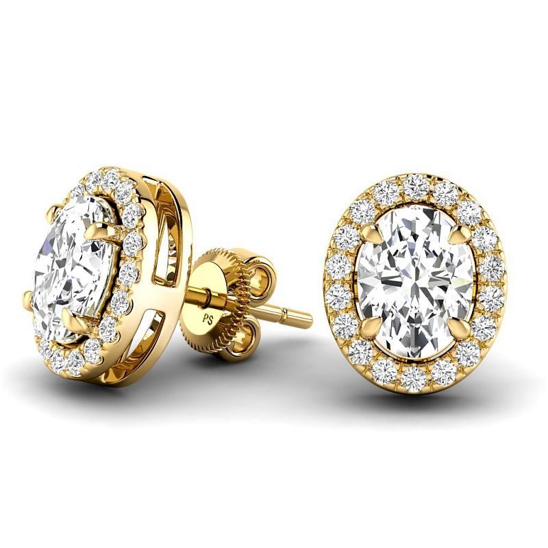 0.80 - 5.20 CT Round & Oval Cut Lab Grown Diamonds - Stud Earrings - Primestyle.com