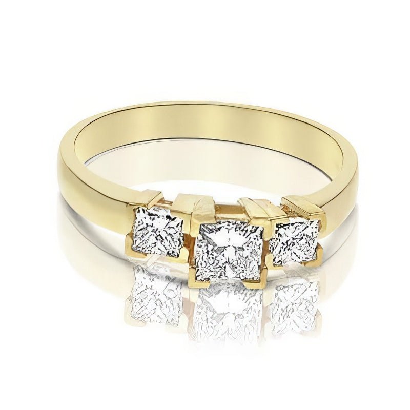 0.80 CT Princess Cut Diamonds - Three Stone Ring